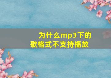 为什么mp3下的歌格式不支持播放