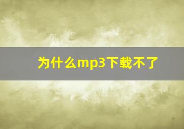 为什么mp3下载不了