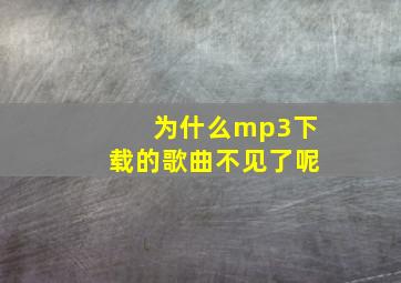 为什么mp3下载的歌曲不见了呢