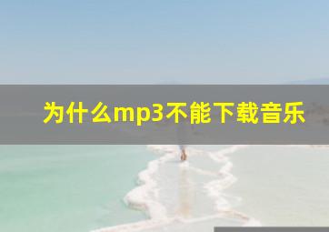 为什么mp3不能下载音乐