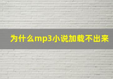 为什么mp3小说加载不出来