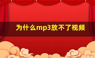 为什么mp3放不了视频