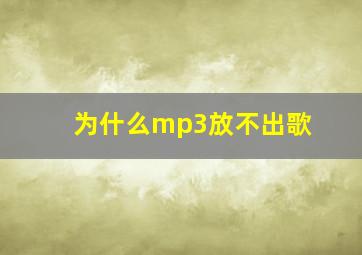 为什么mp3放不出歌