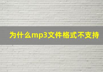 为什么mp3文件格式不支持