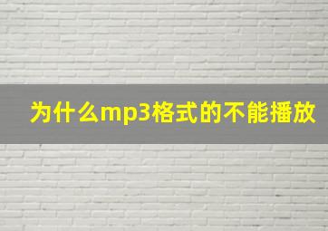 为什么mp3格式的不能播放