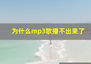 为什么mp3歌播不出来了