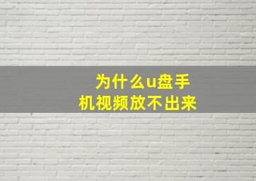 为什么u盘手机视频放不出来