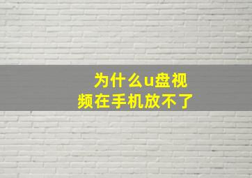 为什么u盘视频在手机放不了