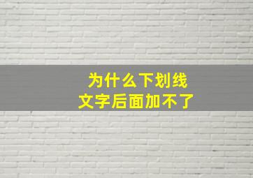 为什么下划线文字后面加不了