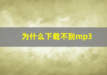 为什么下载不到mp3