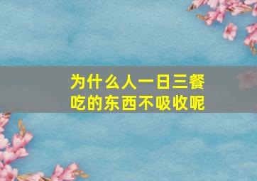 为什么人一日三餐吃的东西不吸收呢