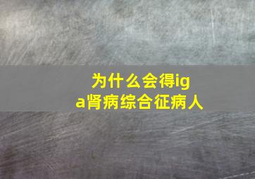 为什么会得iga肾病综合征病人