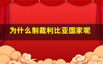 为什么制裁利比亚国家呢