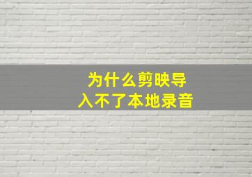 为什么剪映导入不了本地录音