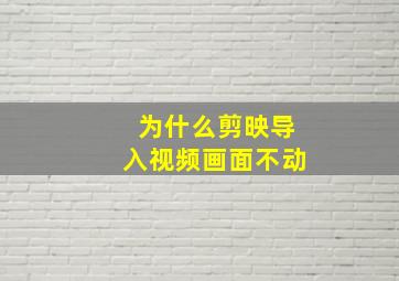 为什么剪映导入视频画面不动