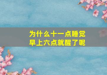 为什么十一点睡觉早上六点就醒了呢