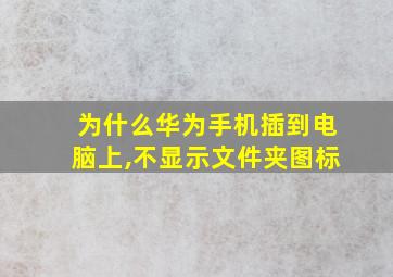 为什么华为手机插到电脑上,不显示文件夹图标