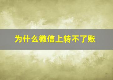 为什么微信上转不了账