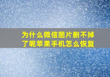 为什么微信图片删不掉了呢苹果手机怎么恢复