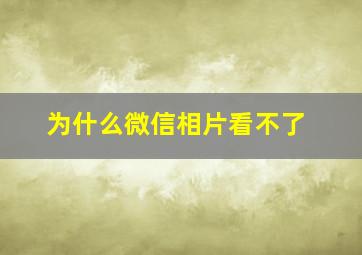 为什么微信相片看不了