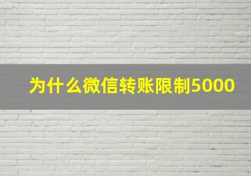 为什么微信转账限制5000