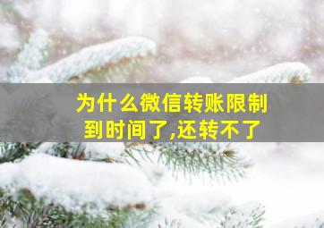 为什么微信转账限制到时间了,还转不了