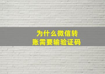 为什么微信转账需要输验证码