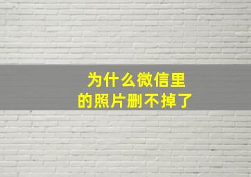 为什么微信里的照片删不掉了