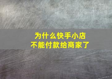 为什么快手小店不能付款给商家了