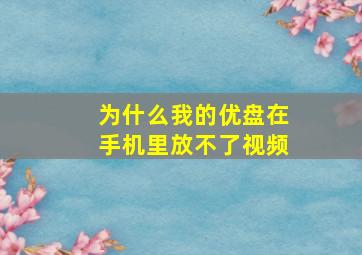 为什么我的优盘在手机里放不了视频