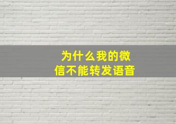 为什么我的微信不能转发语音