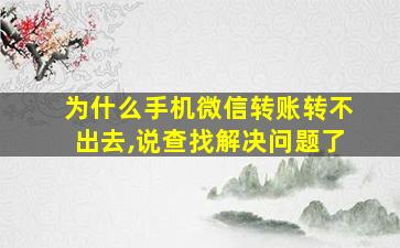 为什么手机微信转账转不出去,说查找解决问题了