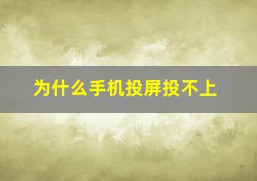 为什么手机投屏投不上