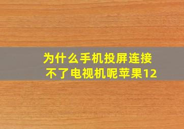 为什么手机投屏连接不了电视机呢苹果12