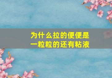 为什么拉的便便是一粒粒的还有粘液