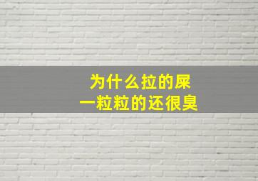 为什么拉的屎一粒粒的还很臭