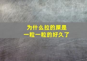 为什么拉的屎是一粒一粒的好久了