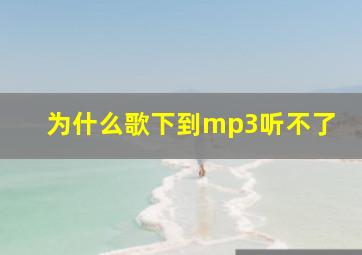 为什么歌下到mp3听不了