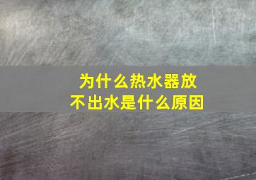 为什么热水器放不出水是什么原因