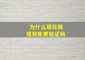 为什么现在微信转账要验证码