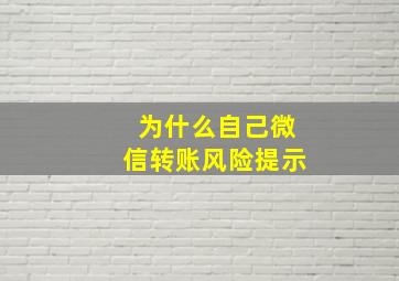 为什么自己微信转账风险提示