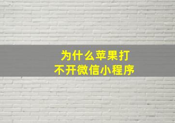 为什么苹果打不开微信小程序