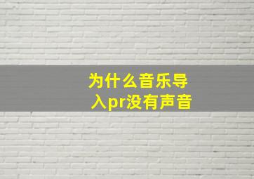 为什么音乐导入pr没有声音