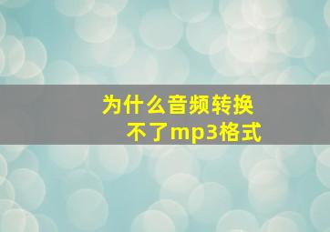 为什么音频转换不了mp3格式