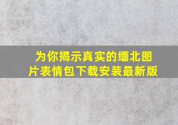 为你揭示真实的缅北图片表情包下载安装最新版