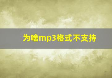 为啥mp3格式不支持