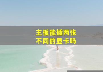 主板能插两张不同的显卡吗