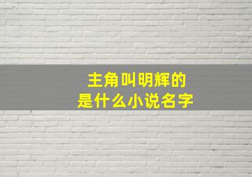 主角叫明辉的是什么小说名字