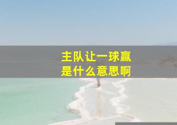 主队让一球赢是什么意思啊