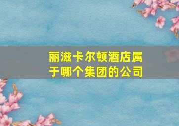 丽滋卡尔顿酒店属于哪个集团的公司